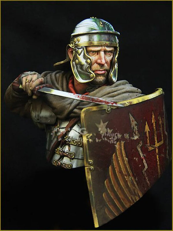1/10 Ancient Roman Legionnaire with Sword and Shield, Resin Model Bust Kit, Unassembled and Unpainted