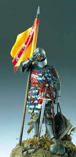 90mm Medieval French Knight, Resin Model Figure Kit, Unassembled and Unpainted