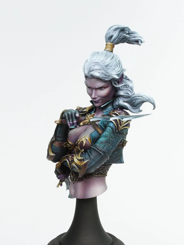 1/10 Dragon-Armored Warrior Maiden, Resin Model Bust Kit, Fantasy Theme, Unassembled and Unpainted