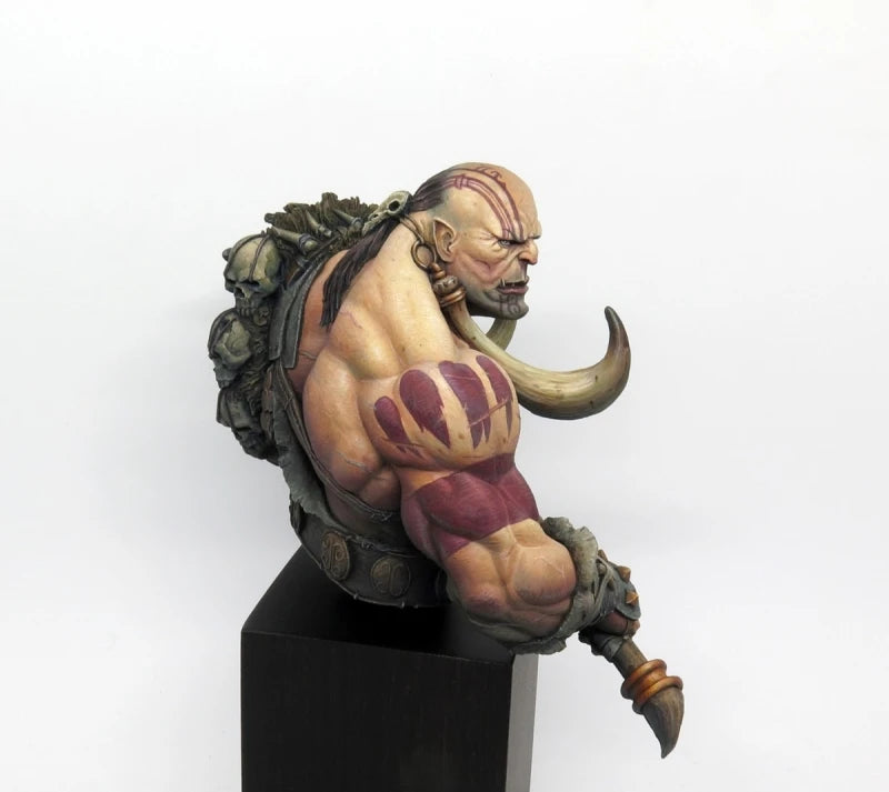1/10 Orc Barbarian Warrior, Resin Model Bust Kit, Fantasy Theme, Unassembled and Unpainted