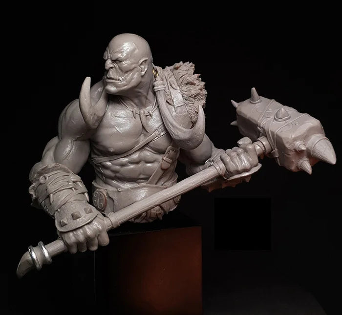 1/10 Orc Warrior Drogor, Resin Model Bust Kit, Fantasy Theme, Unassembled and Unpainted