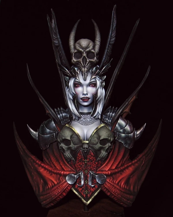1/10 Dark Fantasy Female with Demon Wings, Resin Model Bust Kit, Fantasy Theme, Unassembled and Unpainted