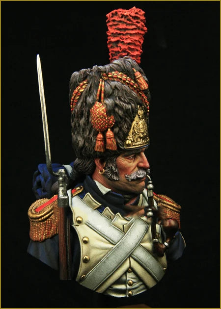 1/10 Napoleonic French Grenadier of the Imperial Guard, Resin Model Bust Kit, Unassembled and Unpainted