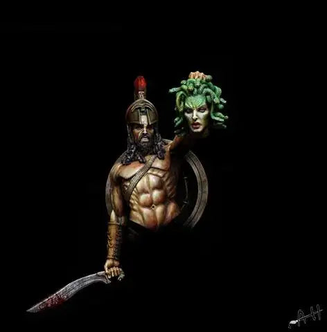 1/9 Classical Warrior with Severed Head, Resin Model Bust Kit, Anime Theme, Unassembled and Unpainted