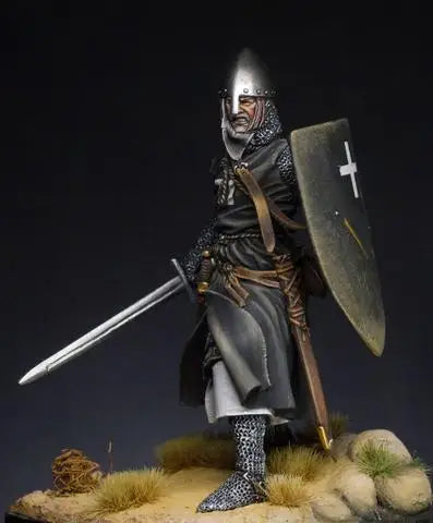 1/24 Medieval Crusader Warrior, Resin Model Figure Kit, Unassembled and Unpainted