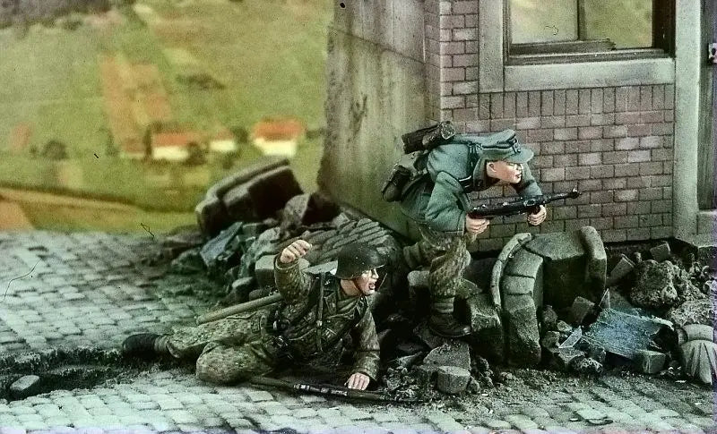 1/35 WWII German Infantry Squad, 4 Figures, Resin Model Figure Kit, Unassembled and Unpainted