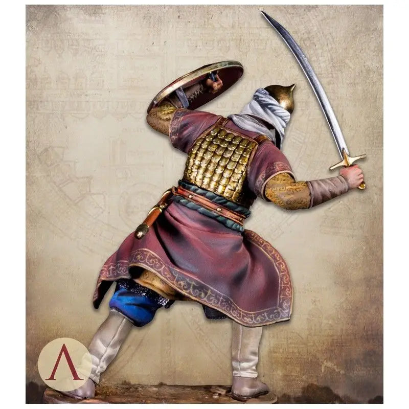 75mm Medieval Saracen Warrior, Resin Model Figure Kit, Unassembled and Unpainted