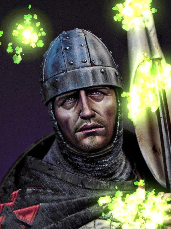 1/12 Medieval Knight with Enchanted Staff, Resin Model Bust Kit, Unassembled and Unpainted