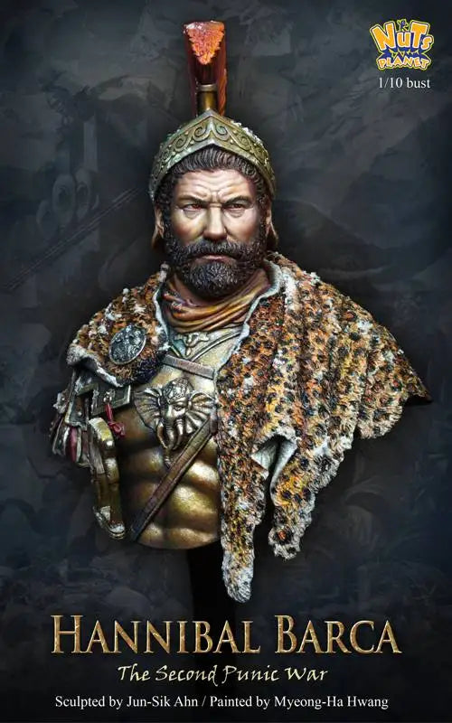 1/10 Ancient Hannibal Barca, Resin Model Bust Kit, Unassembled and Unpainted