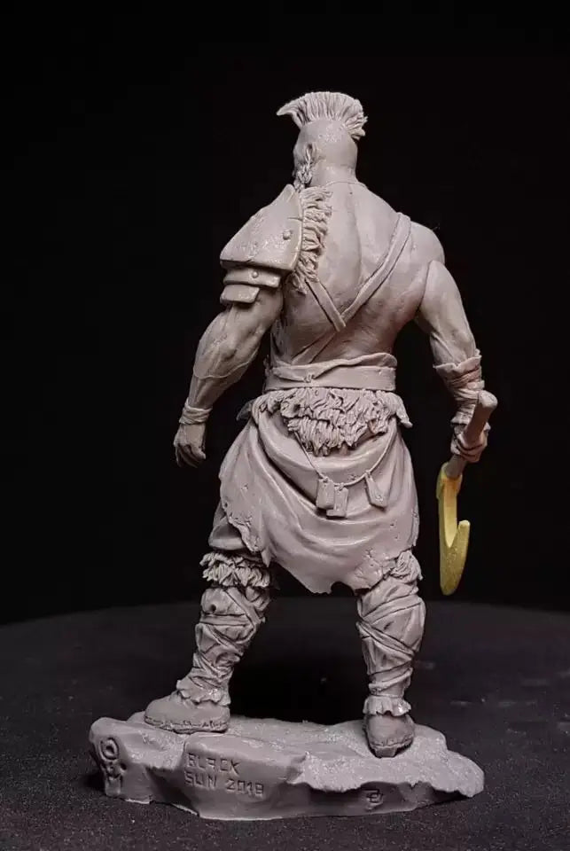 1/24 Bearded Berserker with Spiked Mohawk, Resin Model Figure Kit, Fantasy Theme, Unassembled and Unpainted