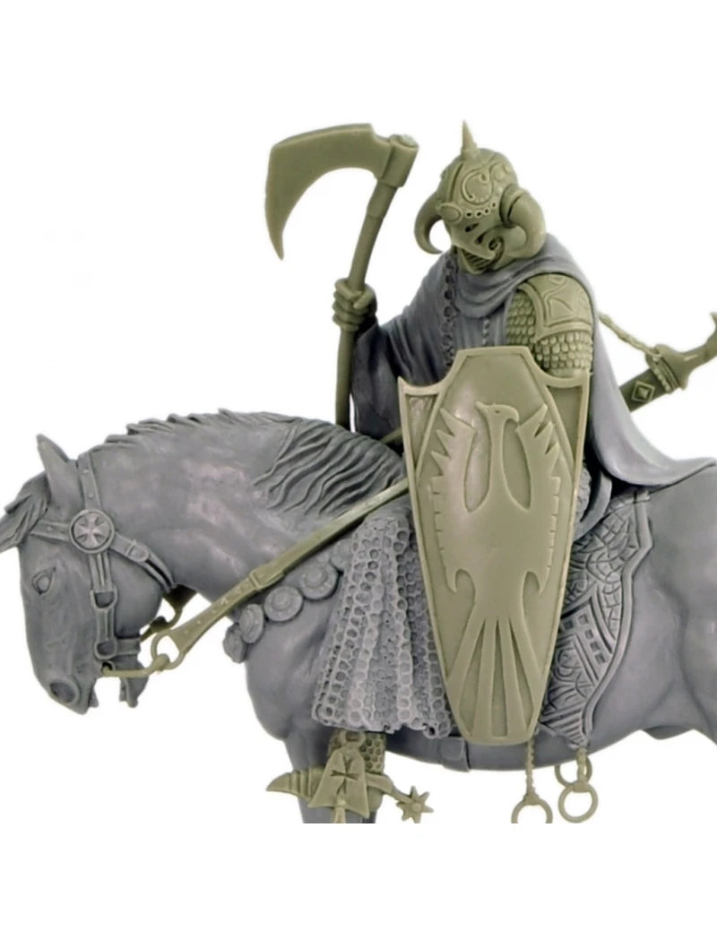 1/24 Dark Fantasy Mounted Warrior, 2 Figures, Resin Model Figure Kit, Fantasy Theme, Unassembled and Unpainted