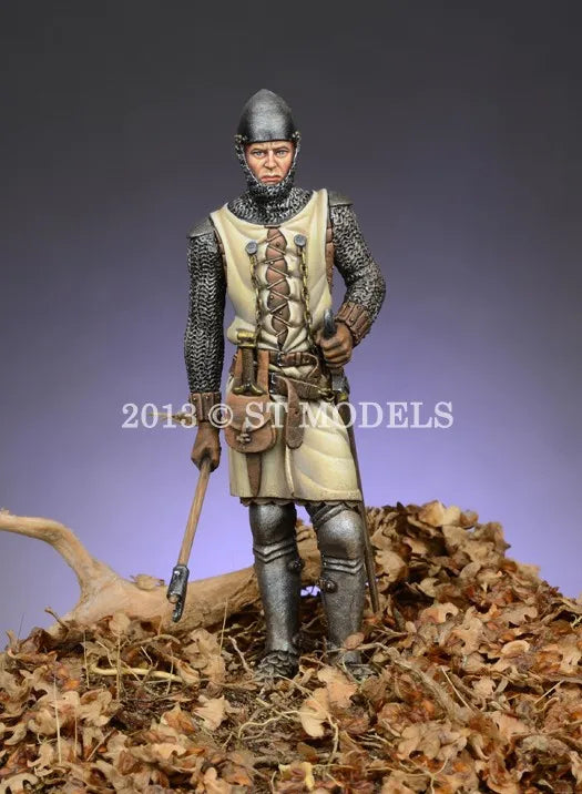54mm Medieval Warrior on, Resin Model Diorama Kit, Unassembled and Unpainted