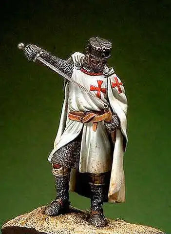 54mm Medieval Knight Templar, Resin Model Figure Kit, Unassembled and Unpainted
