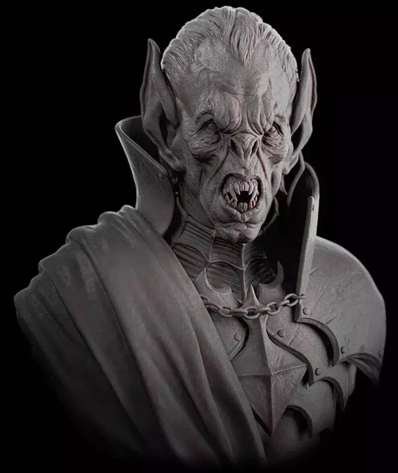 1/10 Aged Demon Warlord in Chained Armor, Resin Model Bust Kit, Fantasy Theme, Unassembled and Unpainted