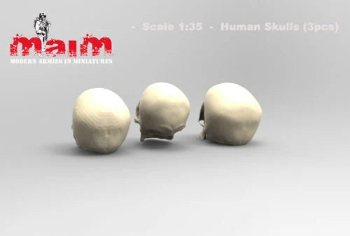 1/35 Skull Set for, 3 Figures, Resin Model Figure Kit, Fantasy Theme, Unassembled and Unpainted