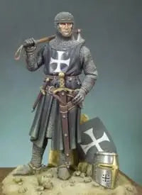 90mm Medieval Knights Hospitaller Warrior, Resin Model Figure Kit, Unassembled and Unpainted