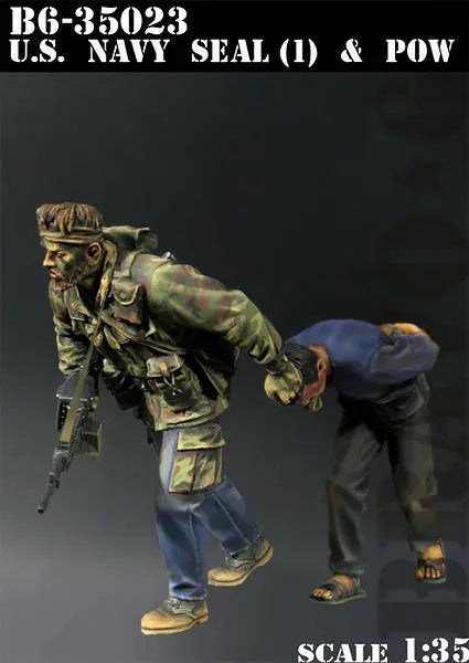 1/35 Modern US Navy SEAL and POW, 2 Figures, Resin Model Figure Kit, Unassembled and Unpainted