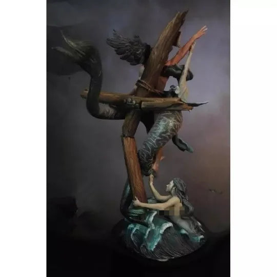 90mm Winged Sorceress with Greatsword, Resin Model Figure Kit, Unassembled and Unpainted