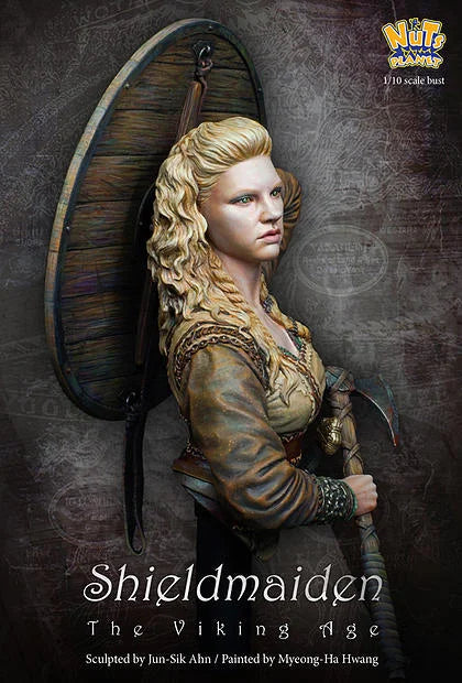 1/10 Medieval Norse Shieldmaiden, Resin Model Figure Kit, Unassembled and Unpainted
