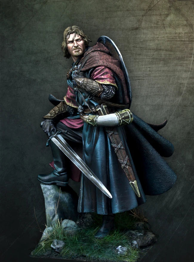 70mm Medieval Fantasy Warrior, Resin Model Figure Kit, Fantasy Theme, Unassembled and Unpainted