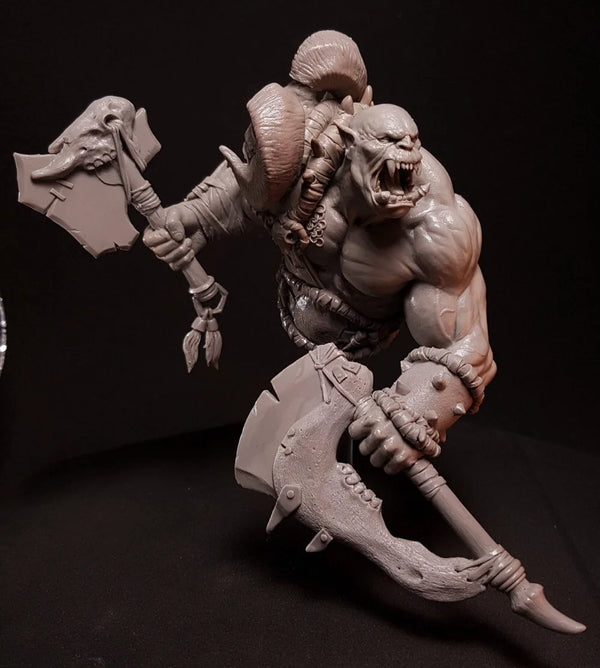 1/10 Goblin & Orc, 2 Figures, Resin Model Bust Kit, Fantasy Theme, Unassembled and Unpainted