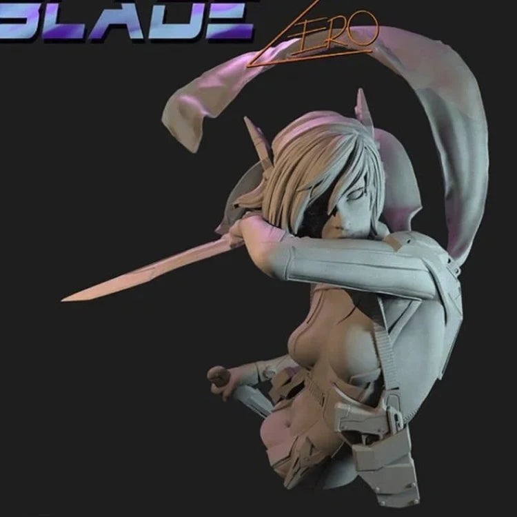 Blade ZERO Female Cyborg, Resin Model Bust Kit, Sci-Fi Theme, Unassembled and Unpainted