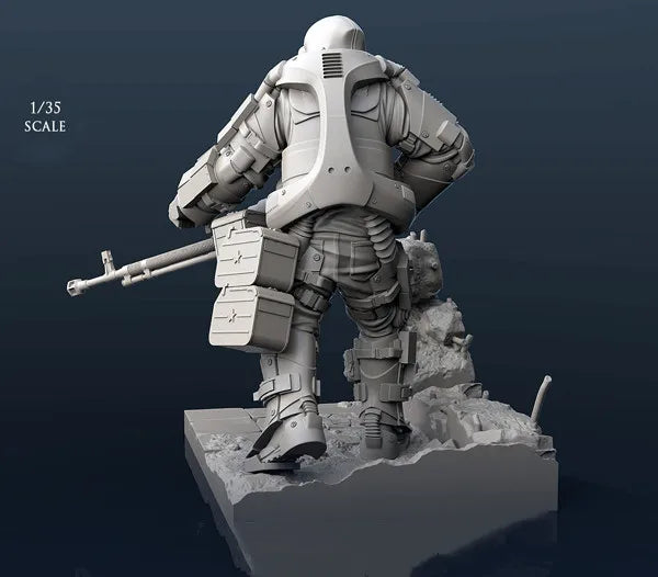 1/35 Combat Rifleman in Tactical Armor, Resin Model Figure Kit, Sci-Fi Theme, Unassembled and Unpainted