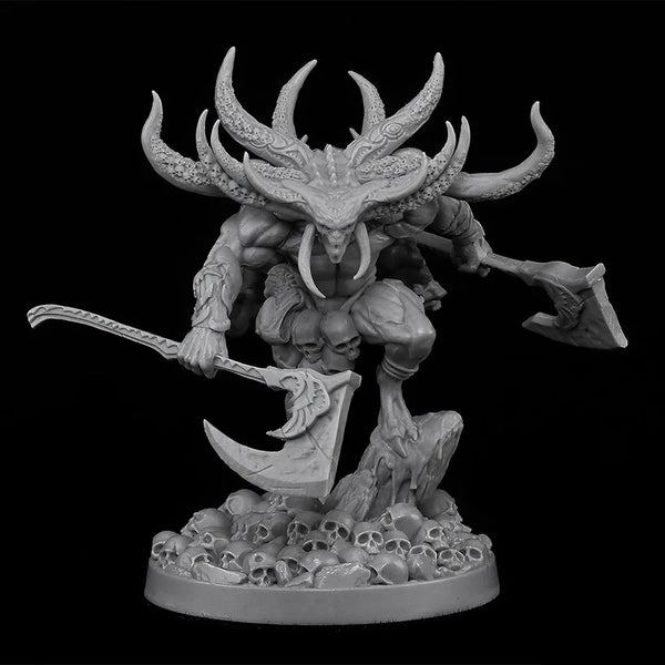 63mm Demonic Horned Warrior, Resin Model Figure Kit, Fantasy Theme, Unassembled and Unpainted