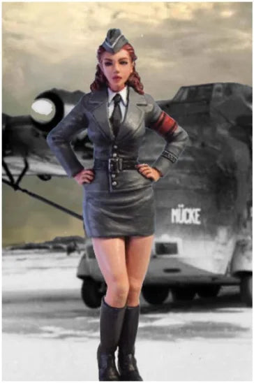 75mm Chibi Female Officer, Resin Model Figure Kit, Anime Theme, Unassembled and Unpainted