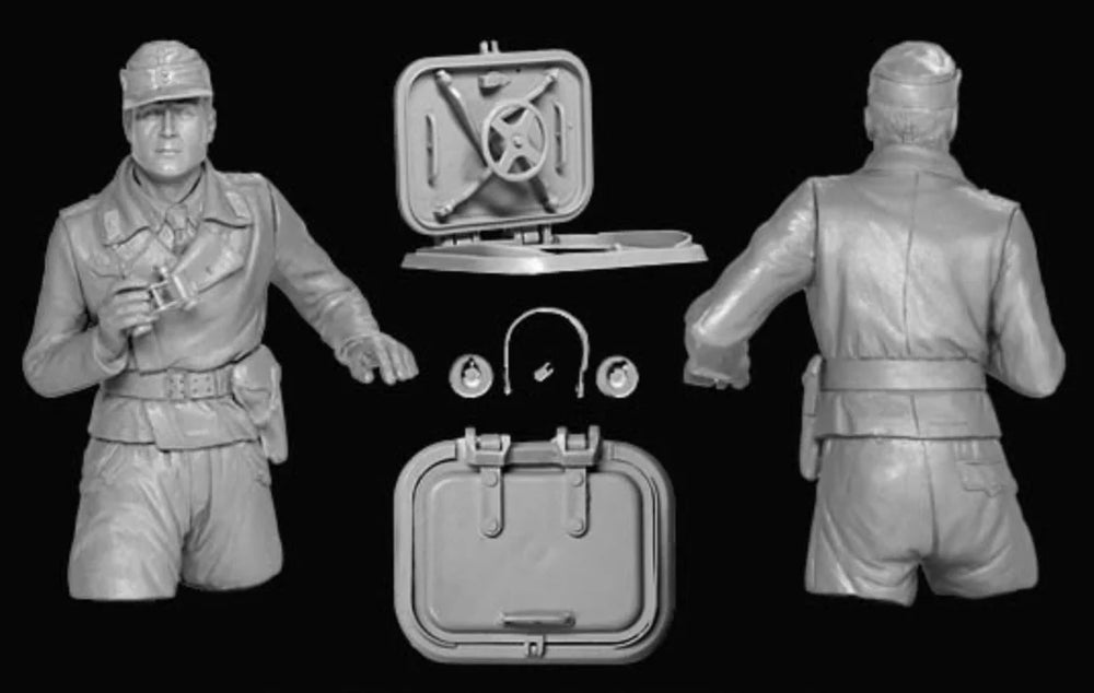 1/16 WWII German Panzer Crew Commander, Resin Model Figure Kit, Unassembled and Unpainted