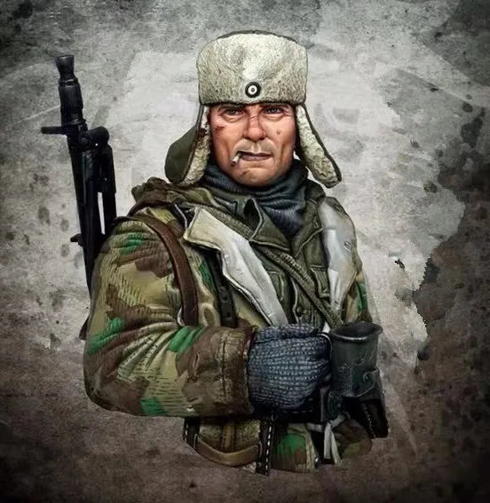 1/10 Modern Infantry Soldier in Combat Uniform with Rifle, Resin Model Bust Kit, Anime Theme, Unassembled and Unpainted