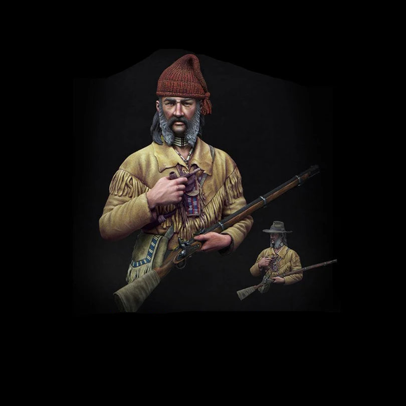 1/10 Frontiersman, Resin Model Bust Kit, Historical Theme, Unassembled and Unpainted