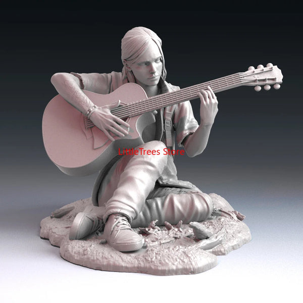 60mm Girl with Guitar, Resin Model Figure Kit, Unassembled and Unpainted