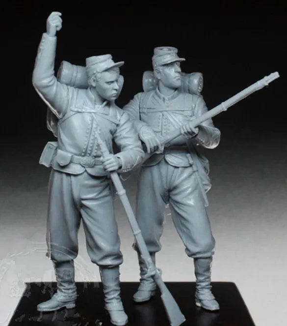 1/32 WWII Soviet Infantry, 2 Figures, Resin Model Figure Kit, Unassembled and Unpainted