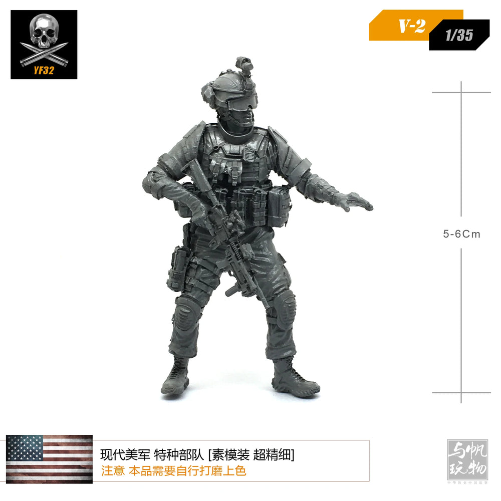 1/35 Modern U.S. Army Soldiers, 5 Figures, Resin Model Figure Kit, Unassembled and Unpainted