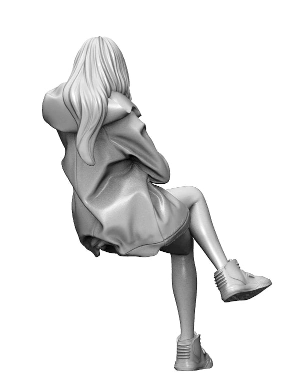 1/35 Contemporary Female with Crossed Arms Playful Pose, Resin Model Figure Kit, Unassembled and Unpainted