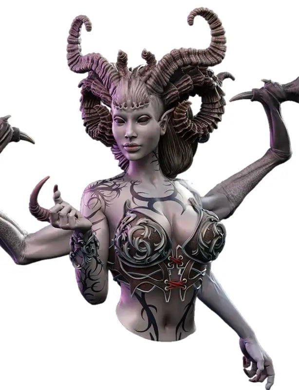 1/12 Dark Fantasy Demon Female, Resin Model Bust Kit, Fantasy Theme, Unassembled and Unpainted