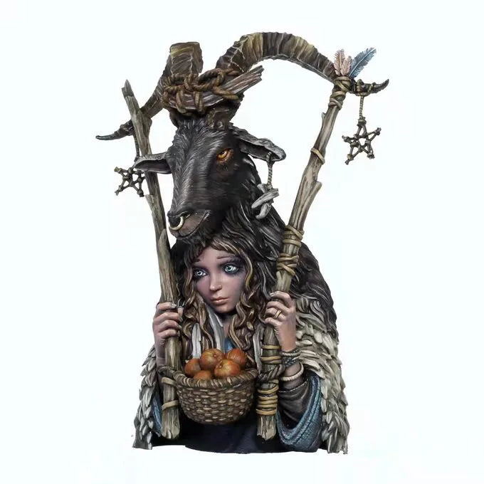 85mm Dark Fantasy Sorceress, Resin Model Bust Kit, Fantasy Theme, Unassembled and Unpainted