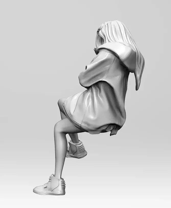 1/24 Modern Woman Seated with Crossed Leg, Resin Model Figure Kit, Unassembled and Unpainted