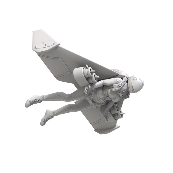 1/35 Female Tactical Commando with Jetpack, Resin Model Figure Kit, Sci-Fi Theme, Unassembled and Unpainted