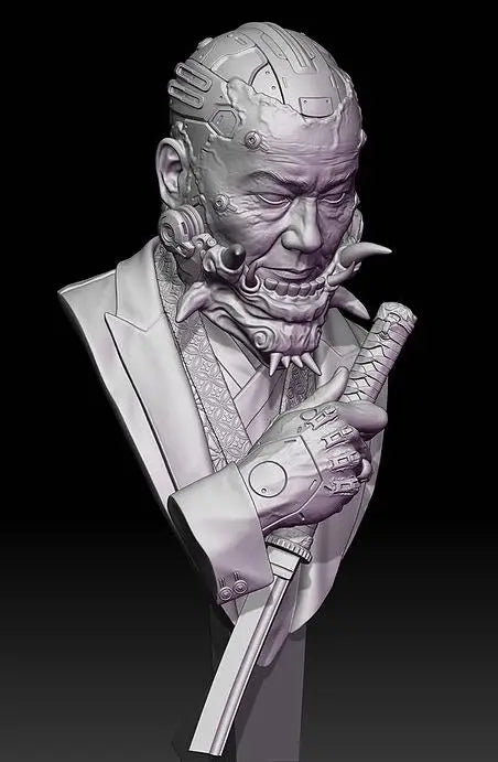 1/10 Aged Warrior Sage, Resin Model Bust Kit, Fantasy Theme, Unassembled and Unpainted