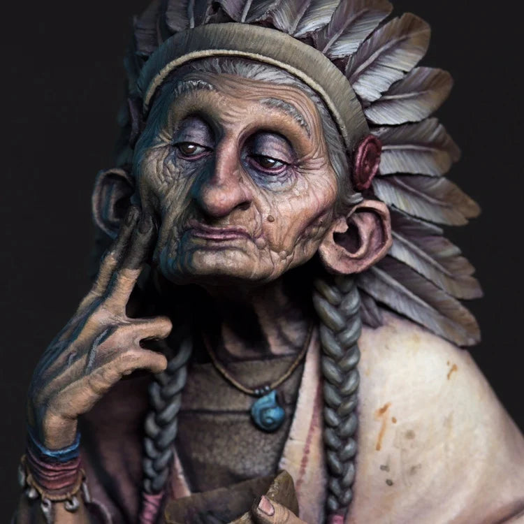 1/12 Native American Elder, Resin Model Bust Kit, Historical Theme, Unassembled and Unpainted