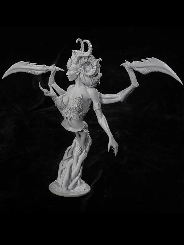 1/12 Dark Fantasy Demon Female, Resin Model Bust Kit, Fantasy Theme, Unassembled and Unpainted