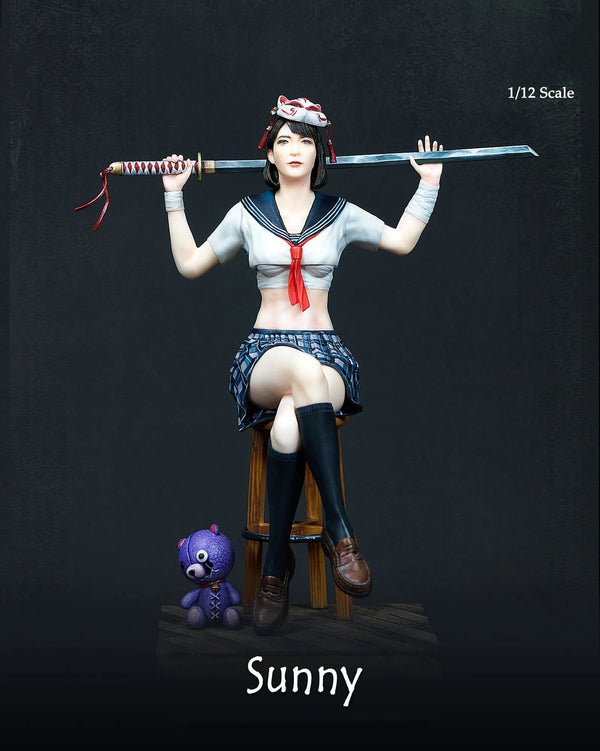 1/12 Female Warrior, Resin Model Figure Kit, Anime Theme, Unassembled and Unpainted