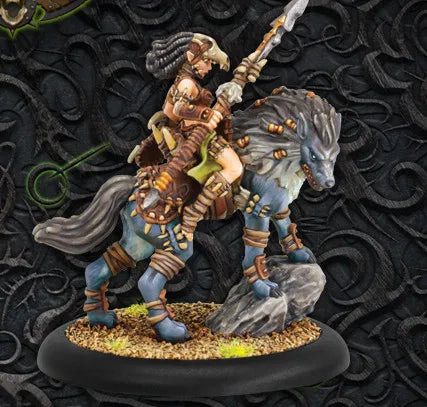 Tribal Warriors with Wolf, 3 Figures, Resin Model Figure Kit, Fantasy Theme, Unassembled and Unpainted