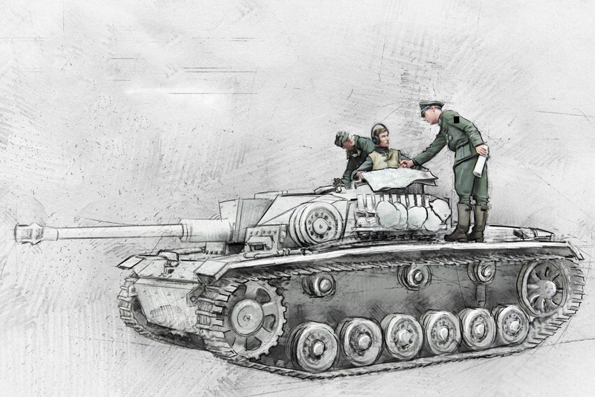 1/35 WWII German Soldiers and Tank Crew, 7 Figures, Resin Model Figure Kit, Unassembled and Unpainted