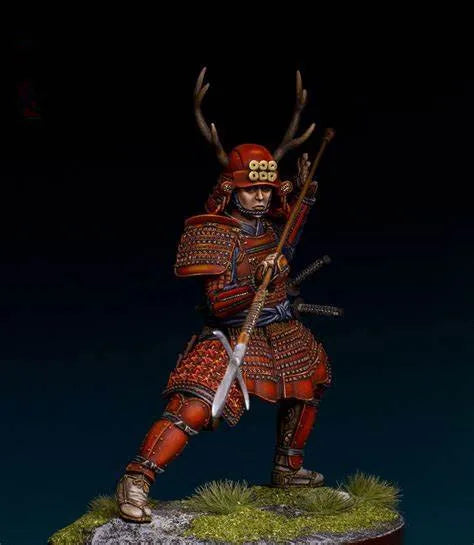 1/24 Medieval Japanese Samurai Warrior, Resin Model Figure Kit, Unassembled and Unpainted