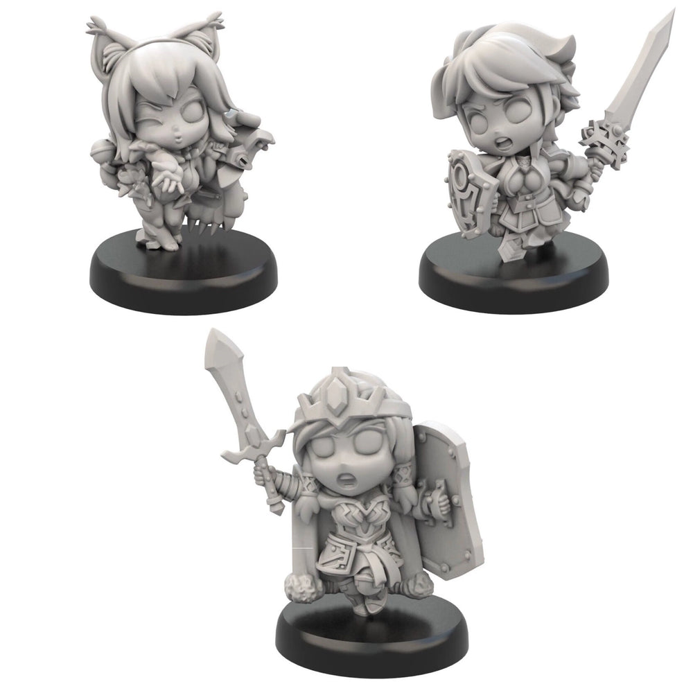 28mm Female Warriors, 8 Figures, Resin Model Figure Kit, Fantasy Theme, Unassembled and Unpainted