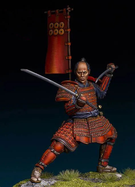 1/24 Medieval Japanese Samurai Warrior, Resin Model Figure Kit, Unassembled and Unpainted