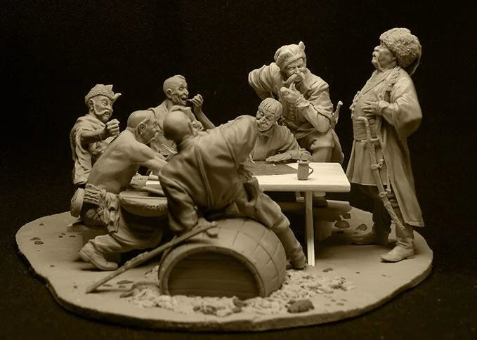 1/24 WWII Military, 7 Figures, Resin Model Figure Kit, Unassembled and Unpainted